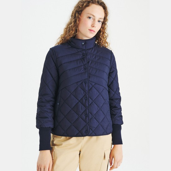 Aigle The Packable Quilted Solid-colour Version Coats Women Blue ZA-81794